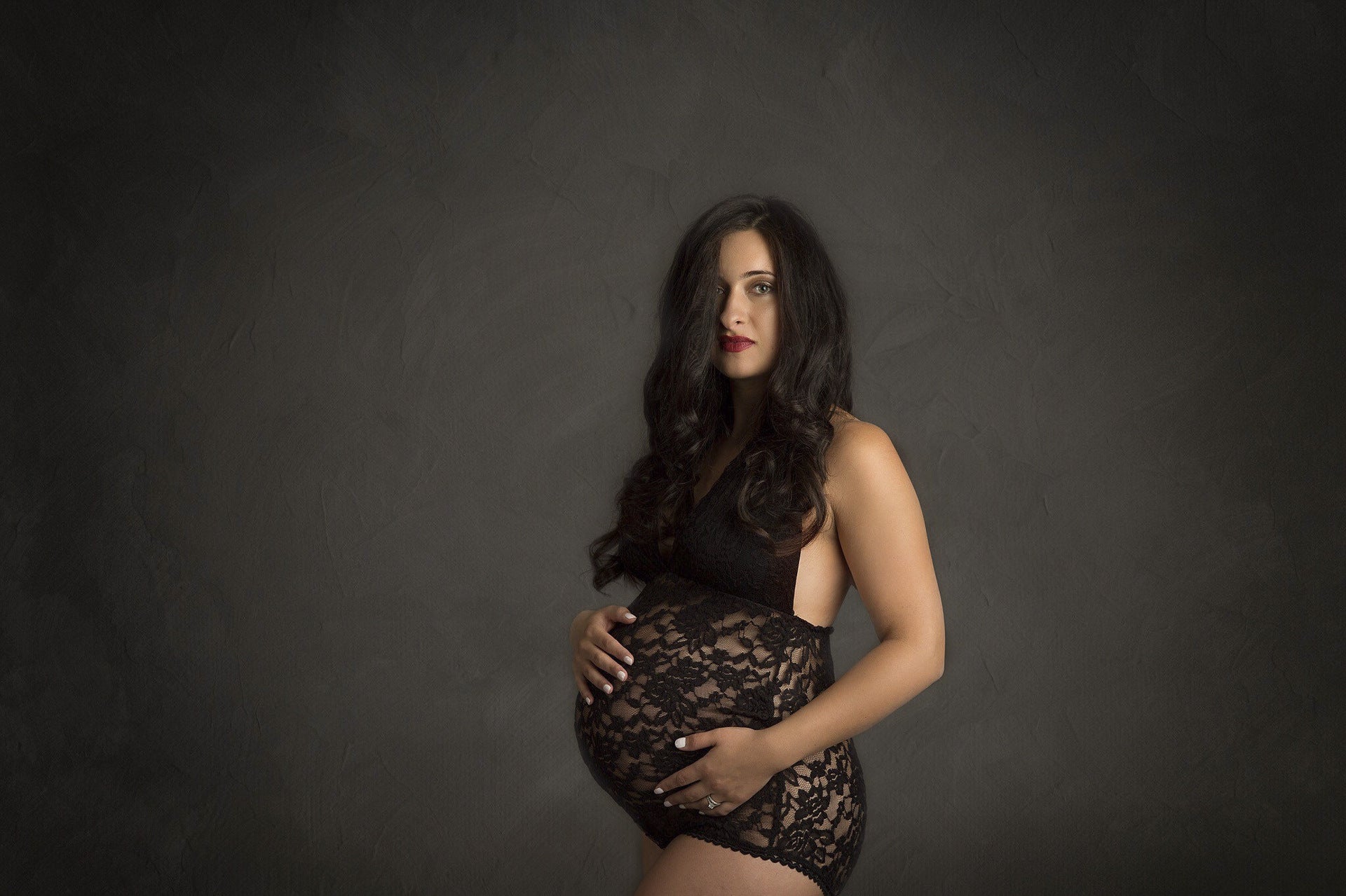Yara Halter Lace Backless Maternity Bodysuit