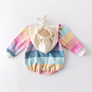 Infant Rainbow Hooded Bodysuit Romper