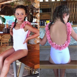 Kendal Children's Flower Backless Summer One-piece Swimsuit