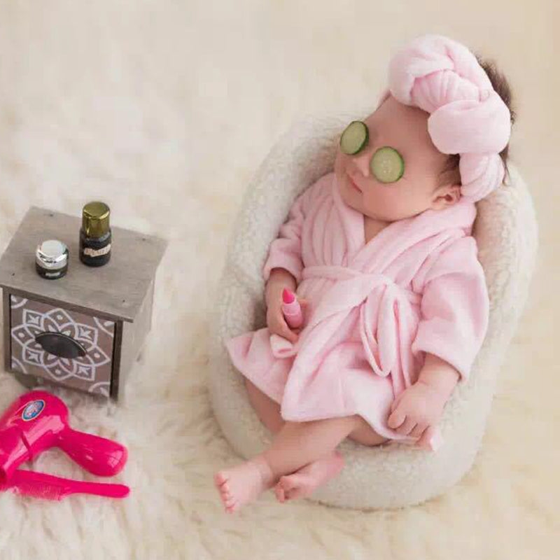Coco Mini Baby Bathrobe and Headwrap 0-3M