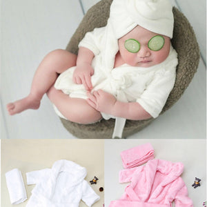 Coco Mini Baby Bathrobe and Headwrap 0-3M