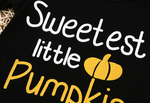 Sweetest Little Pumpkin Baby Halloween Bodysuit Three Piece Set