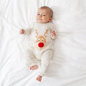 Mom And Child Matching Christmas Pajama Reindeer