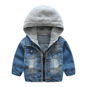 Asher Denim Toddler Jacket With Hood 24 Mo. - 7T