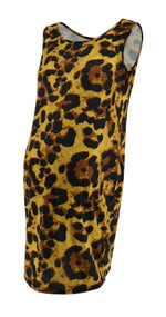 Kiona Leopard Sleeveless Tight Maternity Dress