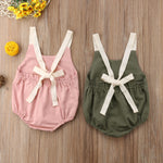 Clover Baby Girl Backless Bow Jumpsuit