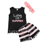 Long Live Summer Toddler Girl Outfit 3 Pcs Set