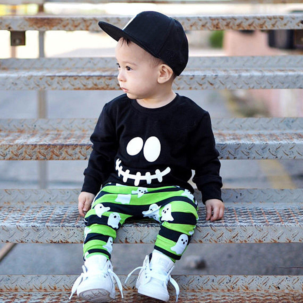 Justin Boys Halloween Smiley Two-piece Outfit Set