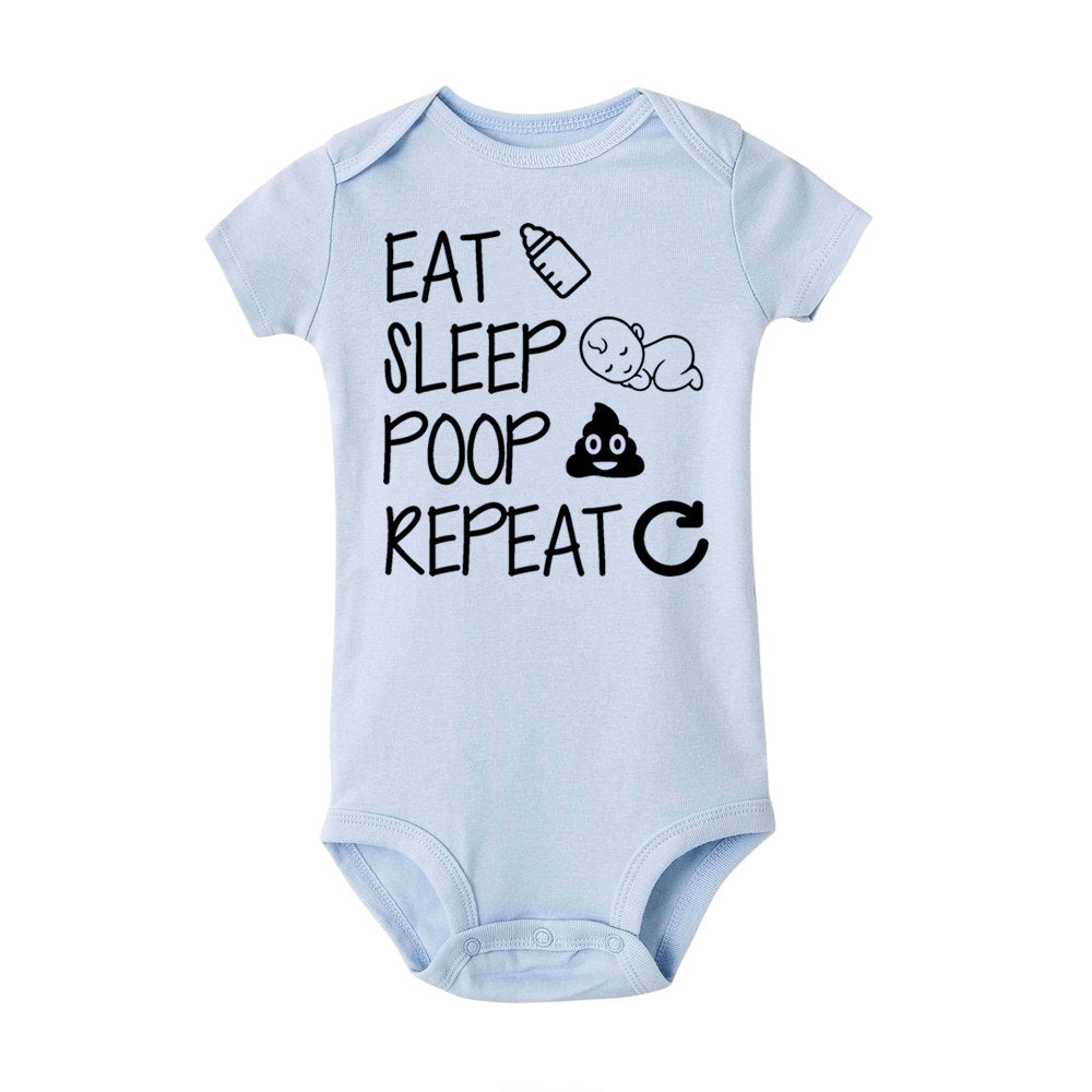 Eat Sleep Poop Repeat Funny Baby Bodysuit