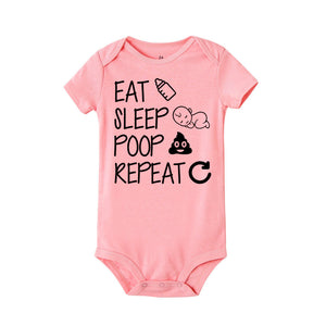 Eat Sleep Poop Repeat Funny Baby Bodysuit