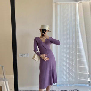 Whitney High Stretch Long Sleeve Maternity Dress