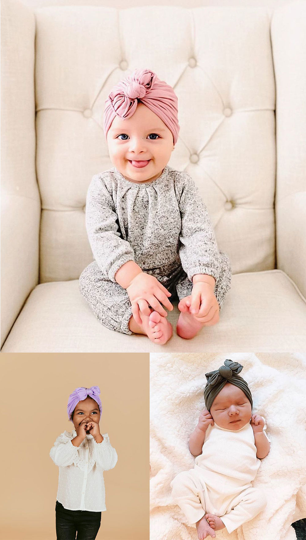 Tamara Newborn Baby Girl Turban Headwraps