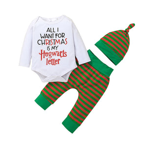Infant "All I Want For Christmas is my Hogwarts Letter" Three Piece Suit