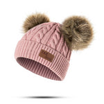 Baby Pom Beanie Winter Children Knitted Hat